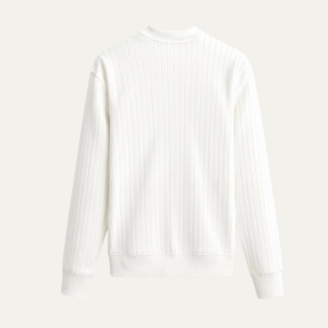 Cookham | Herre hvid Ribbed rund hals trøje