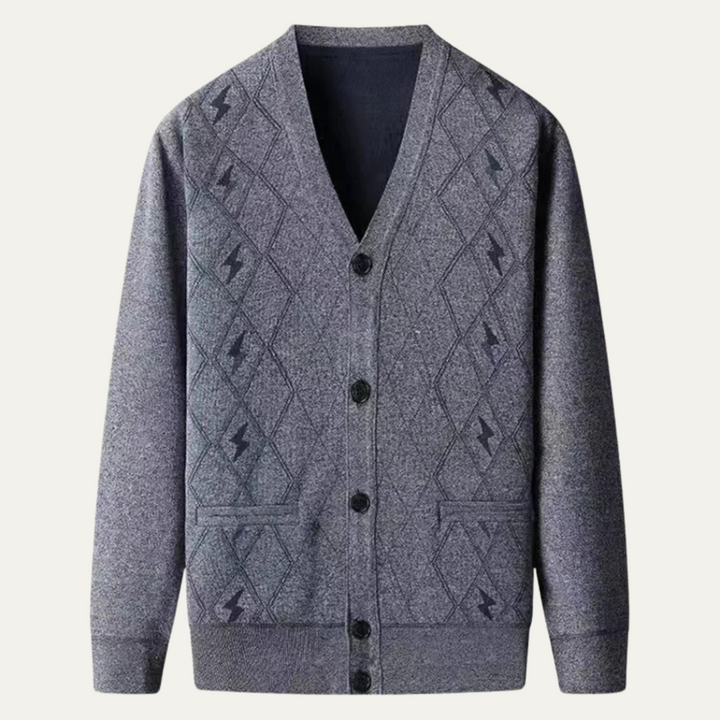 Barra | Herre V-hals strik cardigan med lommer