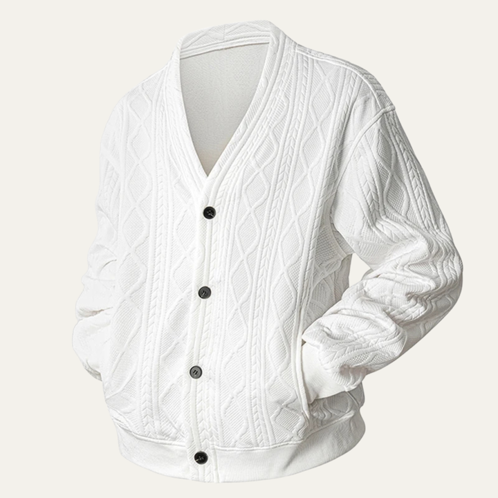 Brindisi | Herre kabelstrik V-hals Diamond Pattern cardigan