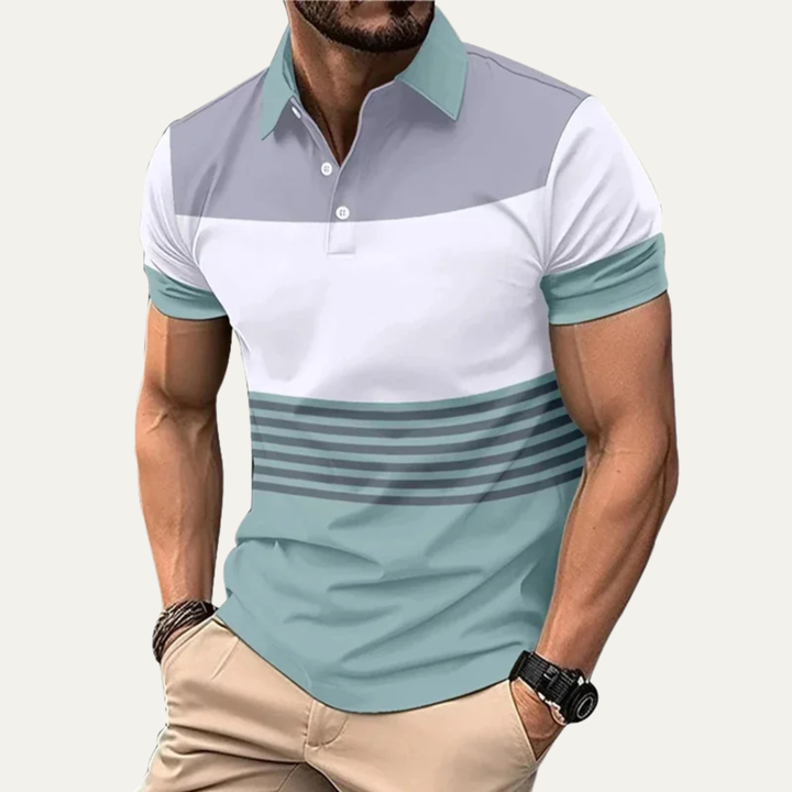 Freja Andersen | Herre afslappet farveblok sommer poloshirt