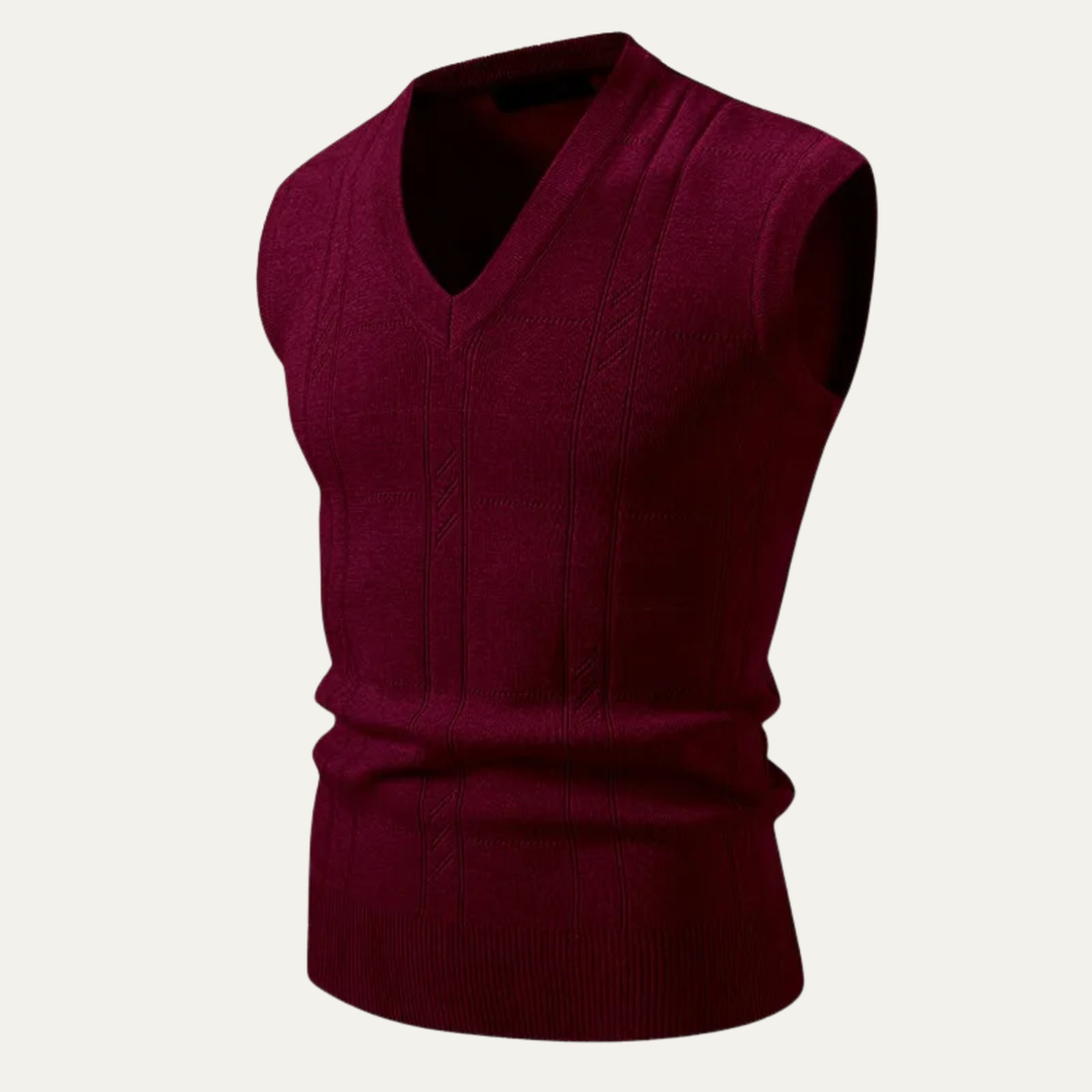 Freja Andersen | Herre Stylish strikket V-hals Tank Vest
