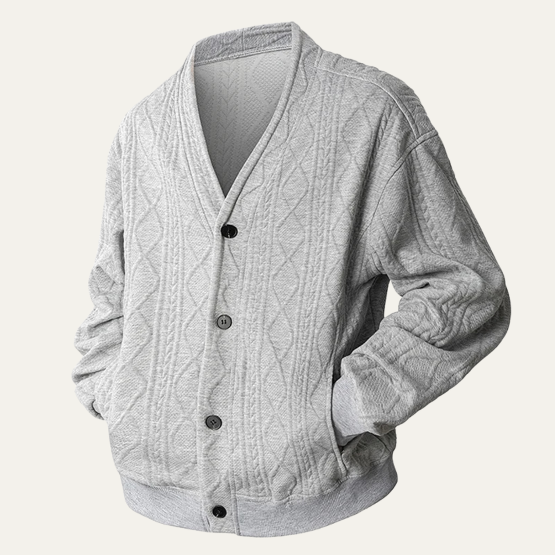 Brindisi | Herre kabelstrik V-hals Diamond Pattern cardigan
