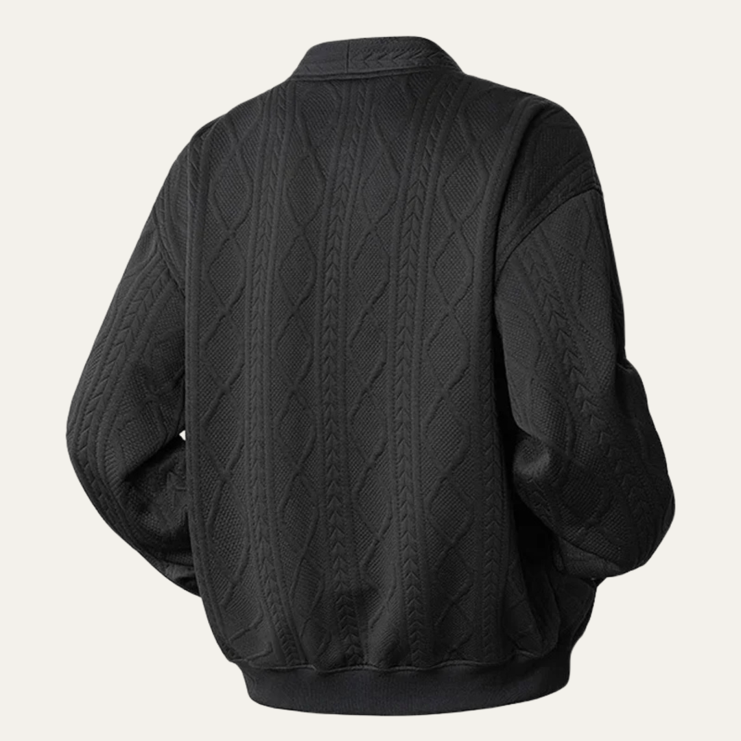 Capri | Herre kabelstrik Diamond Pattern V-hals cardigan
