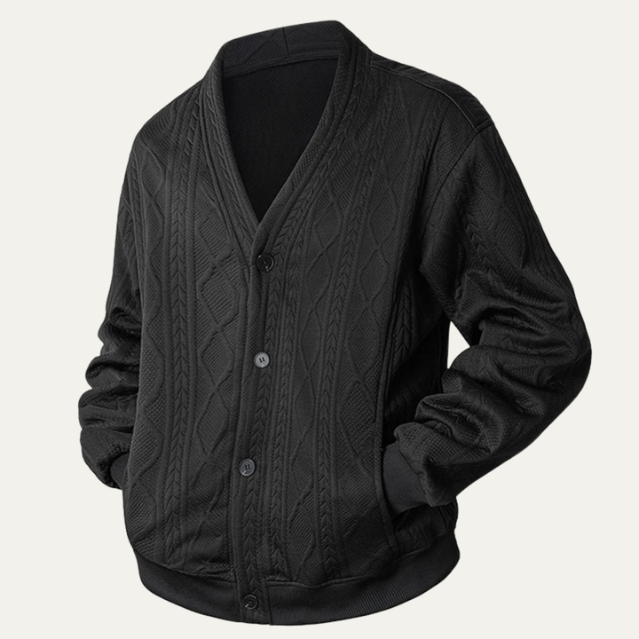 Brindisi | Herre kabelstrik V-hals Diamond Pattern cardigan