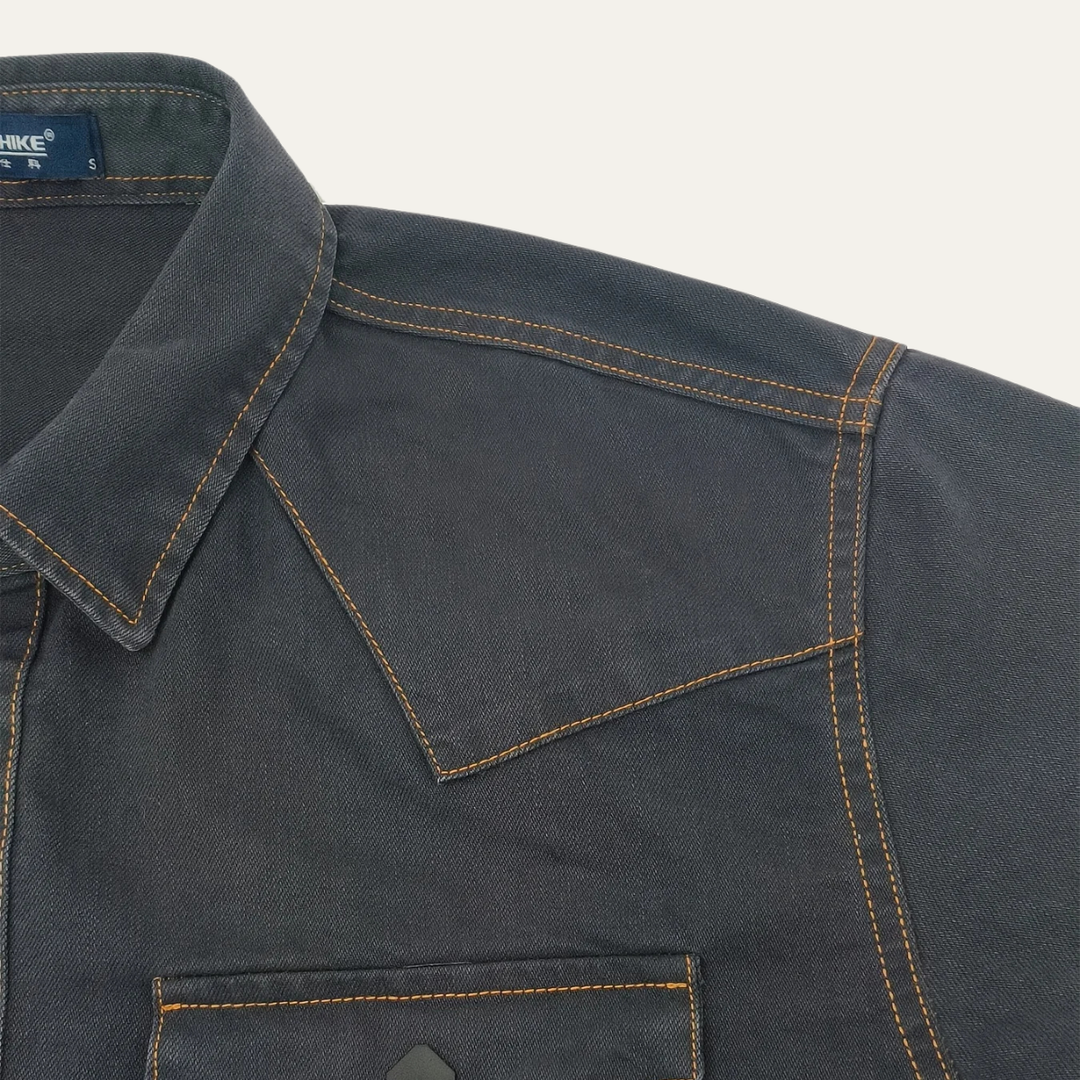 Glenwood Court herre vintage mørkegrå denim skjorte
