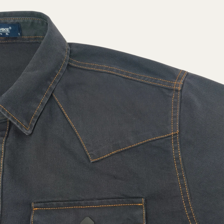 Glenwood Court herre vintage mørkegrå denim skjorte