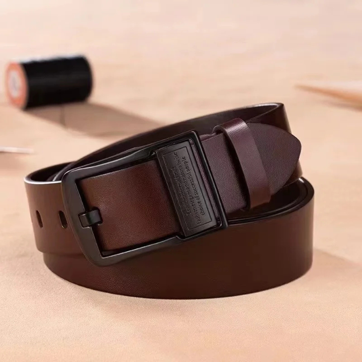 Freja Andersen | Herre klassisk Metal Buckle læder Cowhide bælte