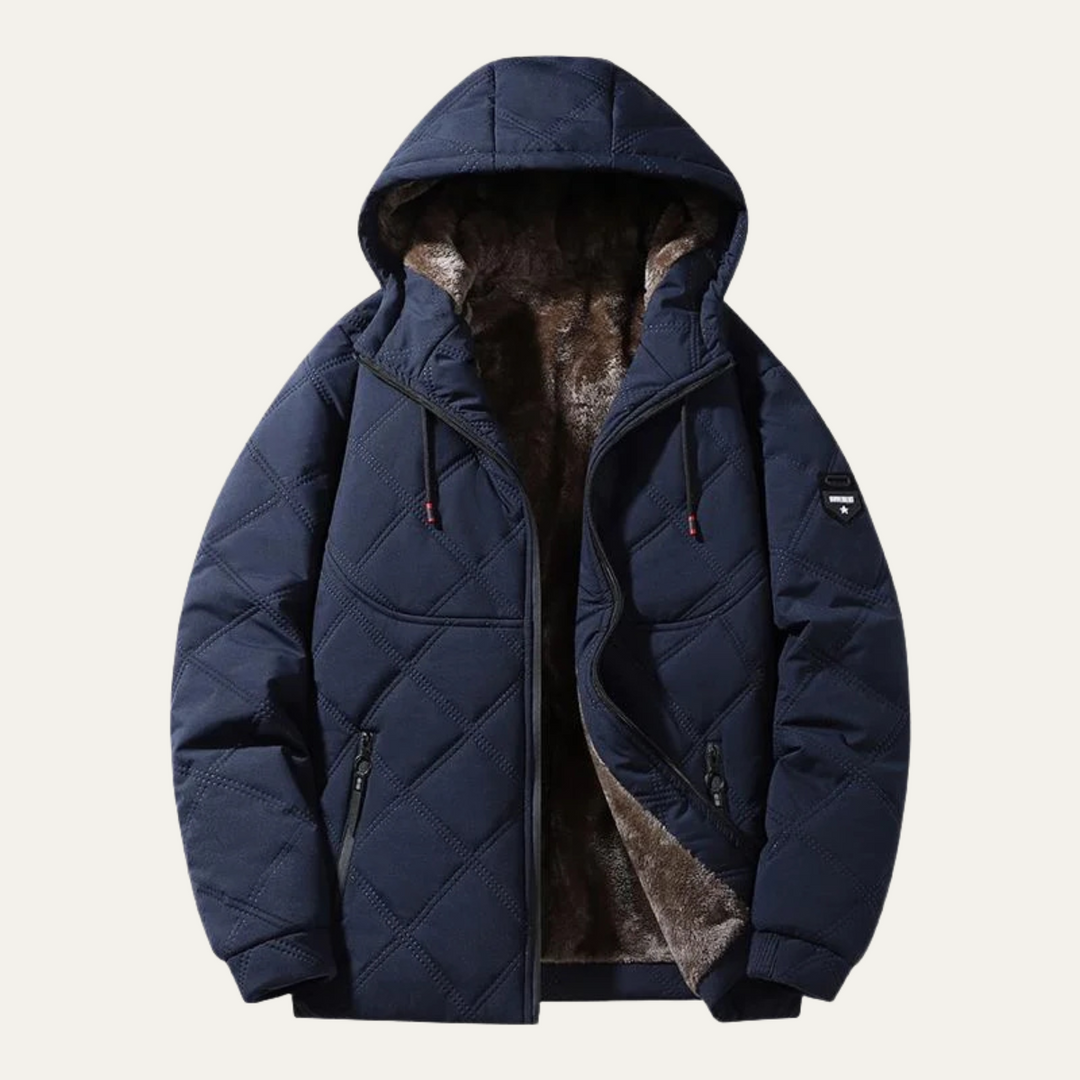 Freja Andersen | Herre varm vinter quiltet pufferjakke med Fleece Lining
