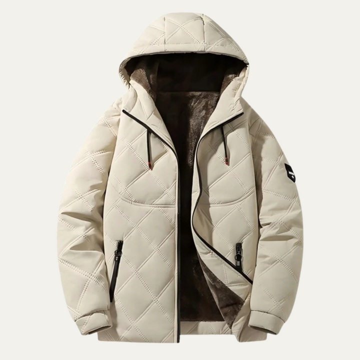 Freja Andersen | Herre varm vinter quiltet pufferjakke med Fleece Lining