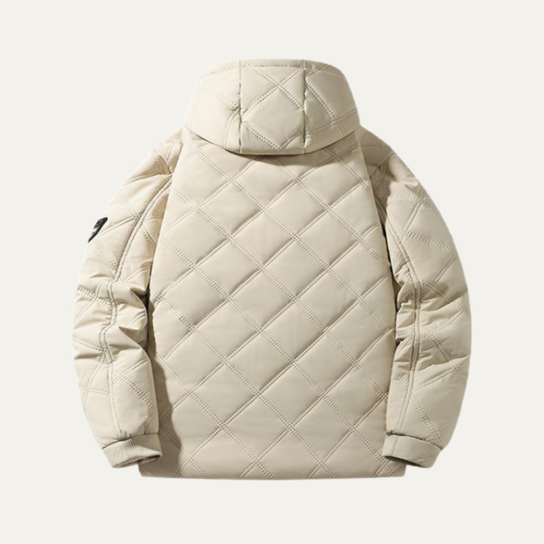 Freja Andersen | Herre varm vinter quiltet pufferjakke med Fleece Lining