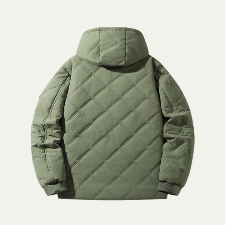 Freja Andersen | Herre varm vinter quiltet pufferjakke med Fleece Lining