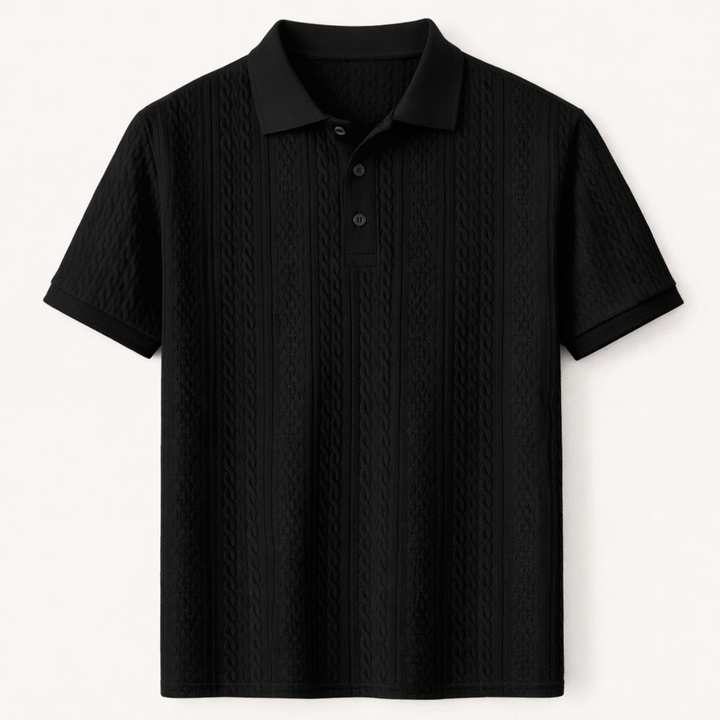 Stonebrook Ridge herre afslappet tekstureret poloshirt - sort