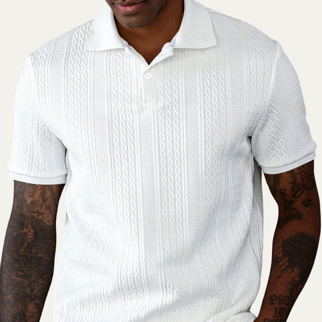 Stonebrook Ridge herre klassisk tekstureret poloshirt - hvid