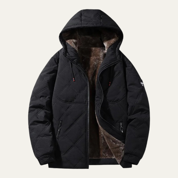 Freja Andersen | Herre vinter quiltet pufferjakke med Fleece Lining