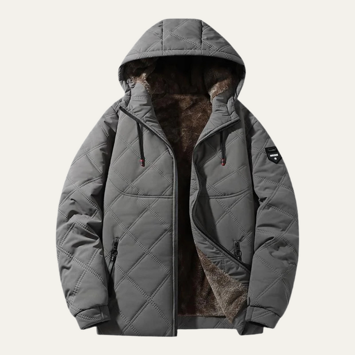 Freja Andersen | Herre vinter quiltet pufferjakke med Fleece Lining