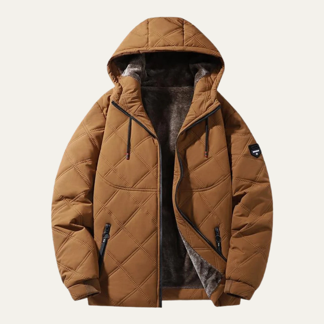 Freja Andersen | Herre vinter quiltet pufferjakke med Fleece Lining