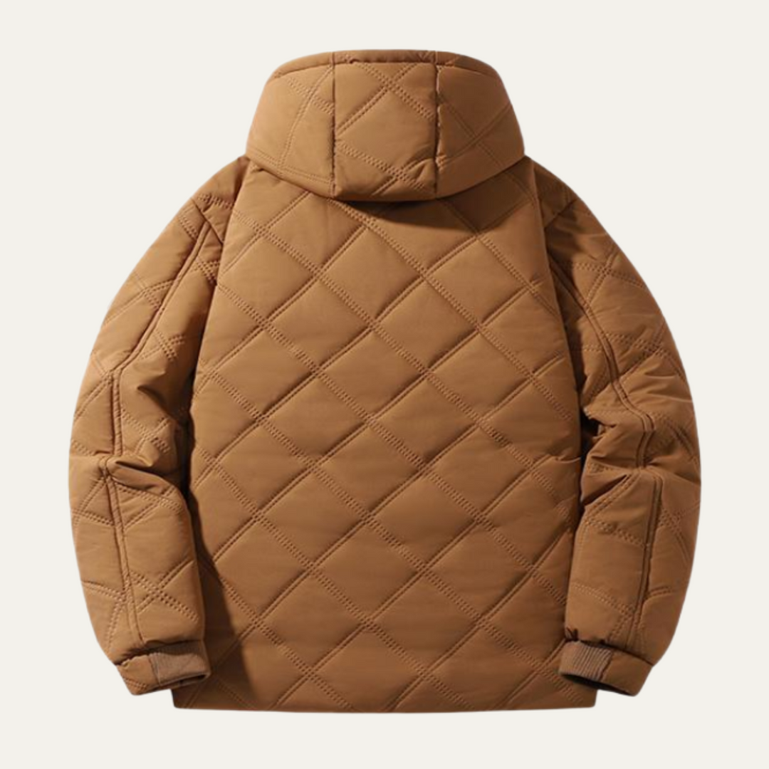 Freja Andersen | Herre vinter quiltet pufferjakke med Fleece Lining