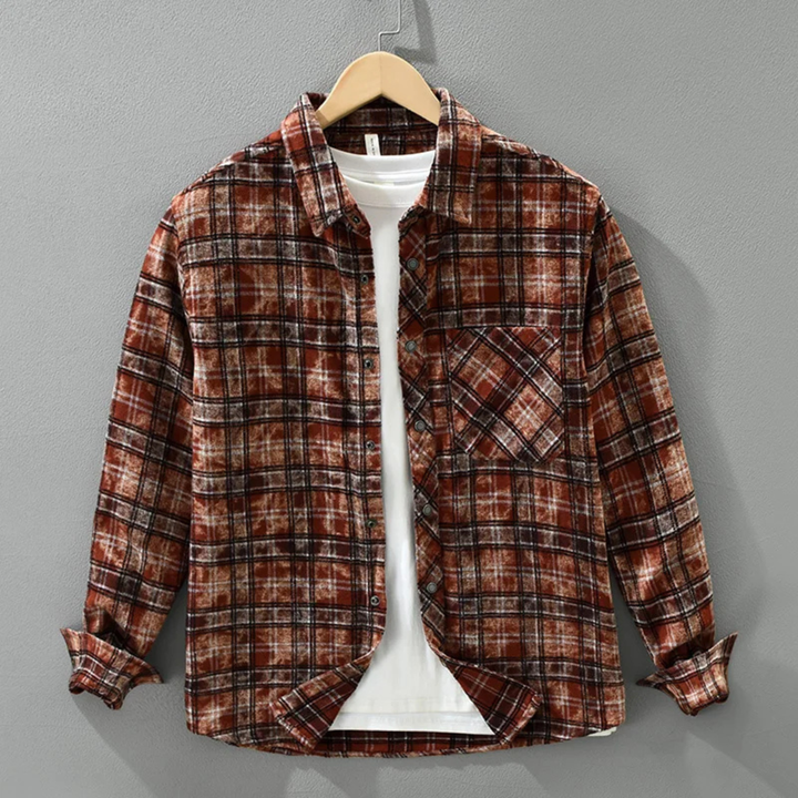 Southgate | Herre vintage Plaid Brushed bomuld skjorte