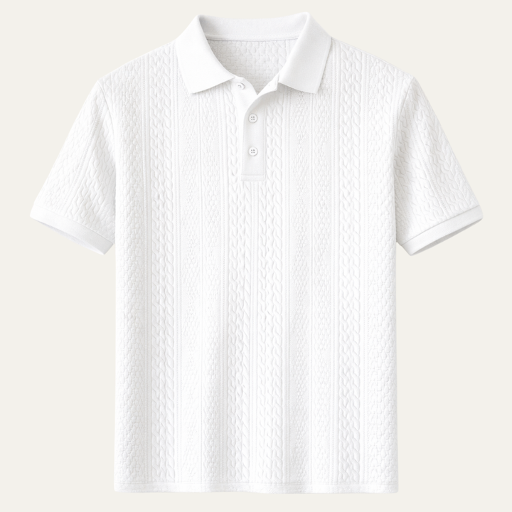 Stonebrook Ridge herre klassisk tekstureret poloshirt - hvid