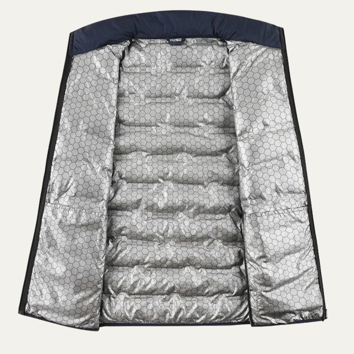 Freja Andersen | Herre Heated Down jakke - vinter Ski jakke med Thermal Lining - grå