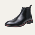 Geneva | Herre klassisk læder Chelsea-støvler med Rubber Sole | sort