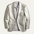 Freja Andersen | Herre sølvfarvet metallisk blazer | luksus party- og middagsjakke
