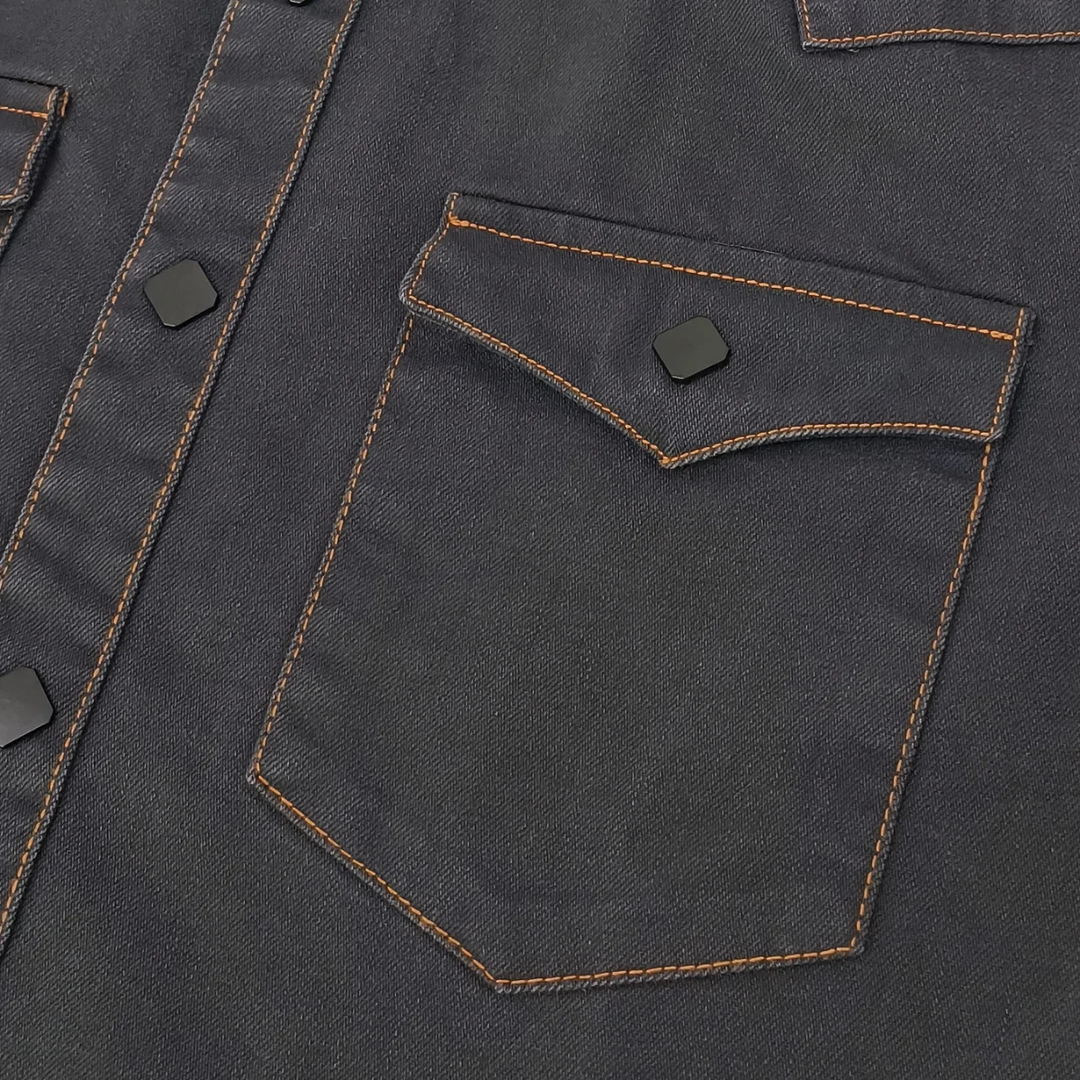 Glenwood Court herre vintage mørkegrå denim skjorte