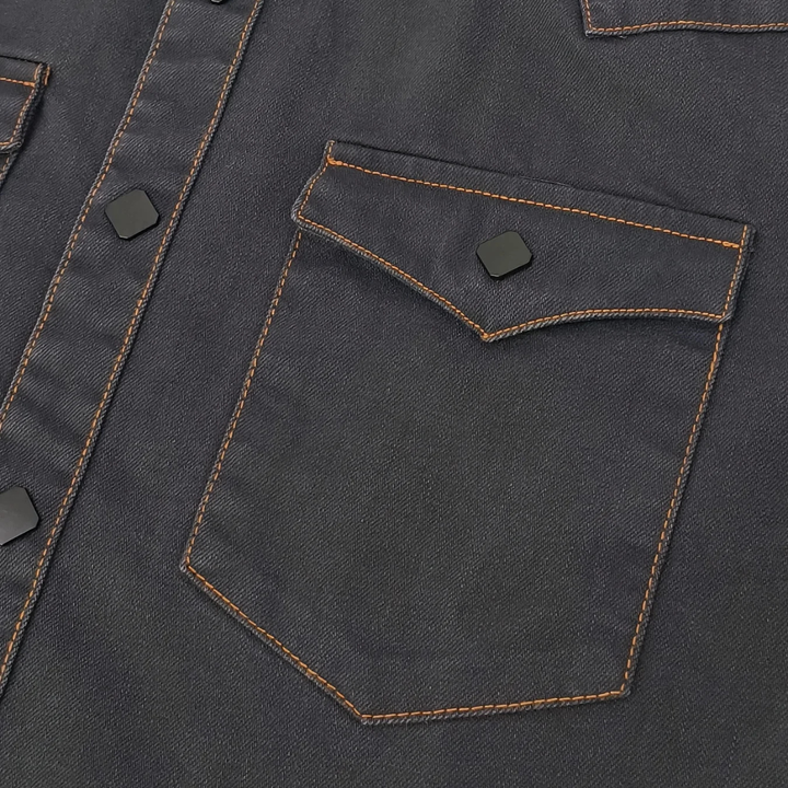 Glenwood Court herre vintage mørkegrå denim skjorte