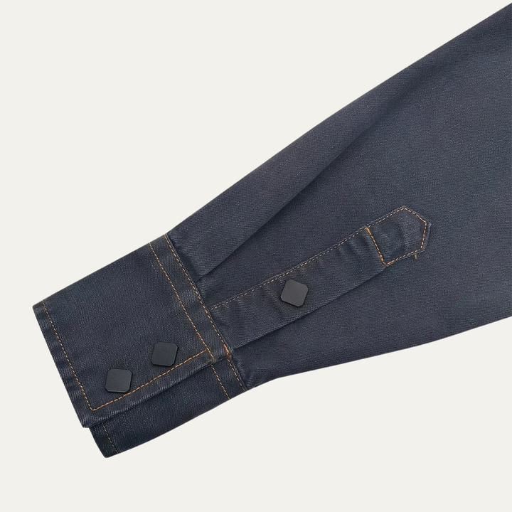 Glenwood Court herre vintage mørkegrå denim skjorte