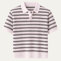 Freja Andersen | Herre nedfaldskrave stribet strik poloshirt