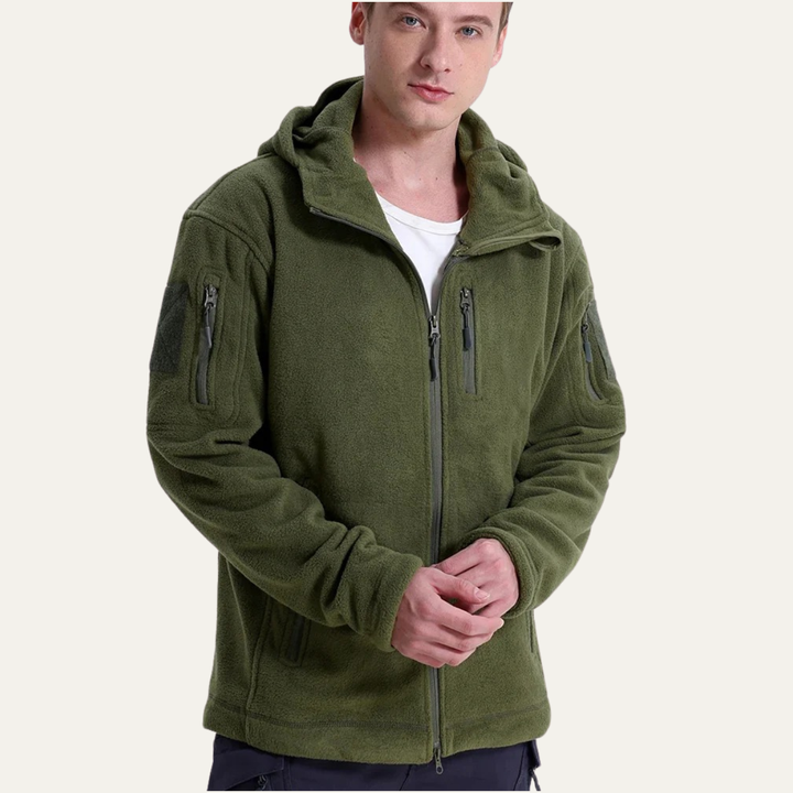 Freja Andersen | Herre varm Tactical Fleece jakke med Hood and Multi Pockets