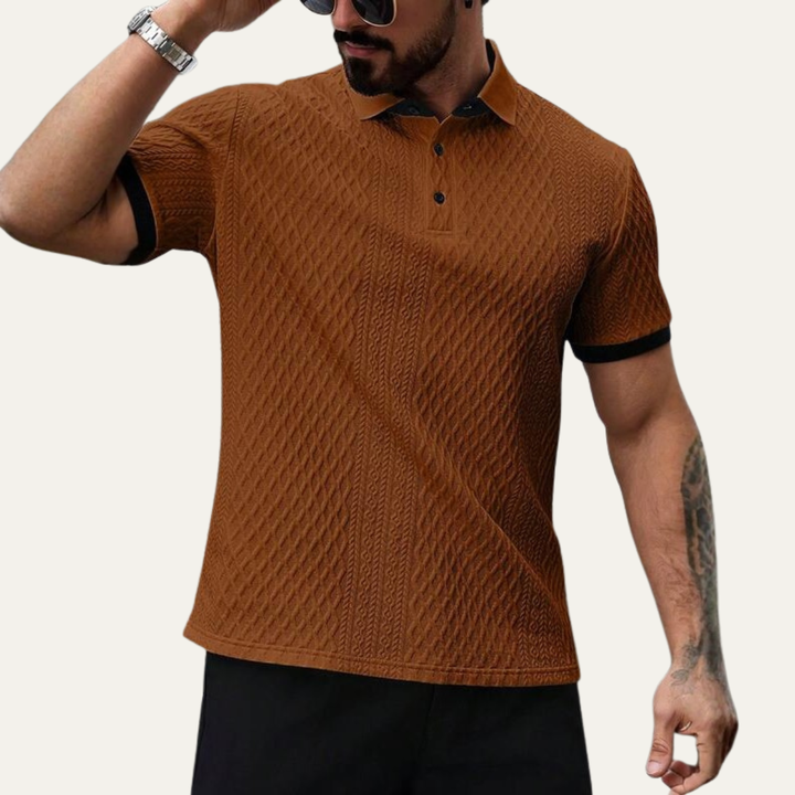 Crestview Ridge herre sommer tekstureret poloshirt med Contrast krave