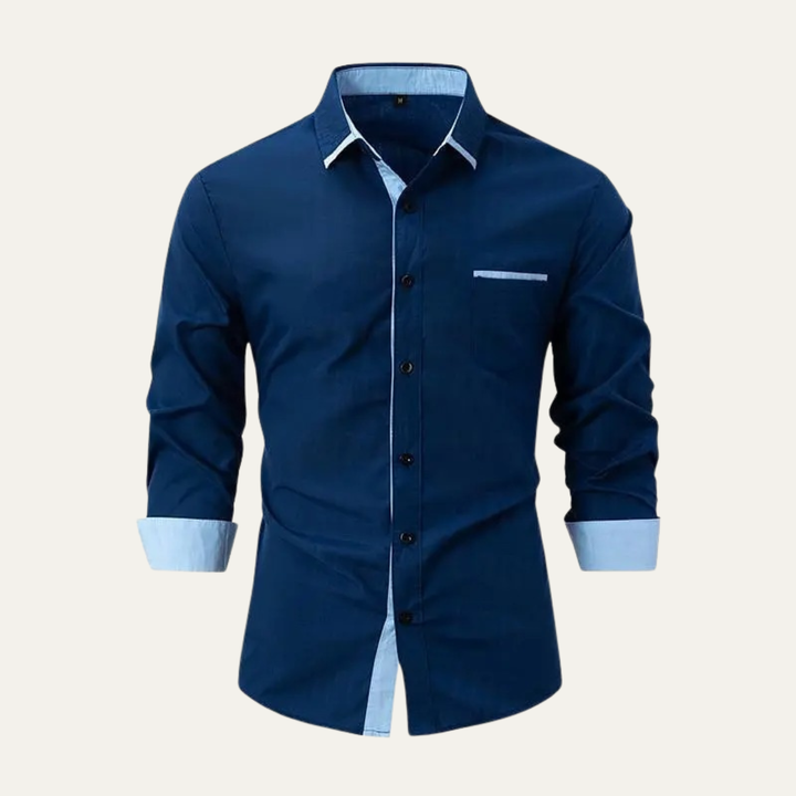 Freja Andersen | Herre afslappet Contrast Trim knaplukning skjorte