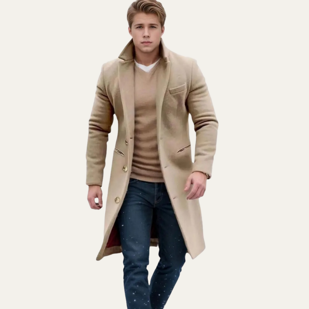 Freja Andersen | Herre Elegant uldblanding Overcoat