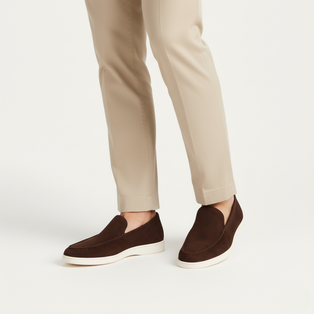 Ashbourne ruskind loafers til mænd