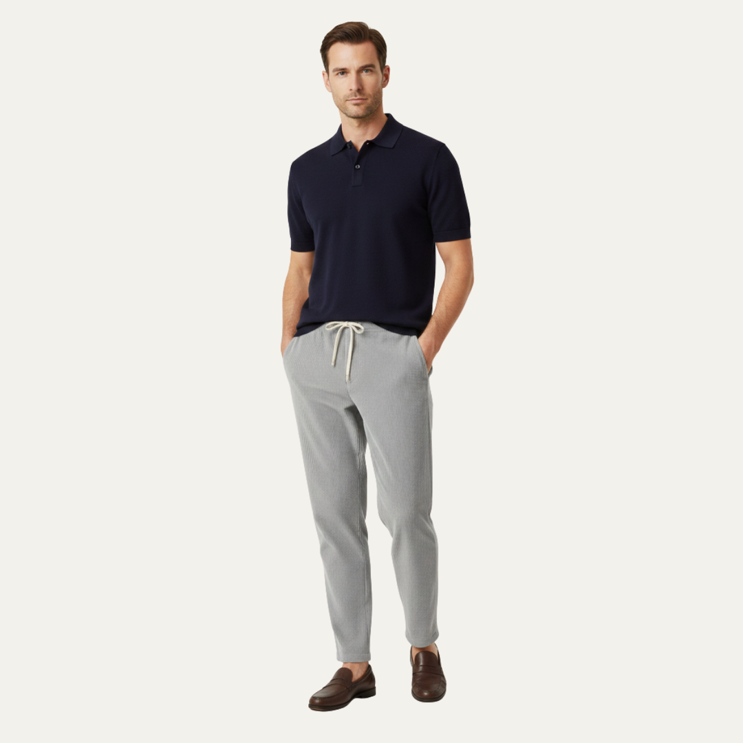 Freja Andersen | Herre afslappet Ribbed slim fit let bukser
