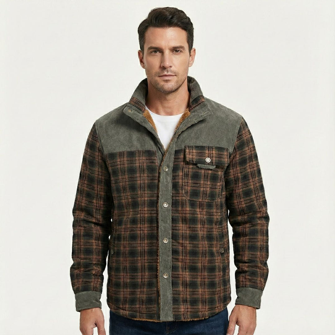 Freja Andersen | Herre varm vinter Plaid Check jakke