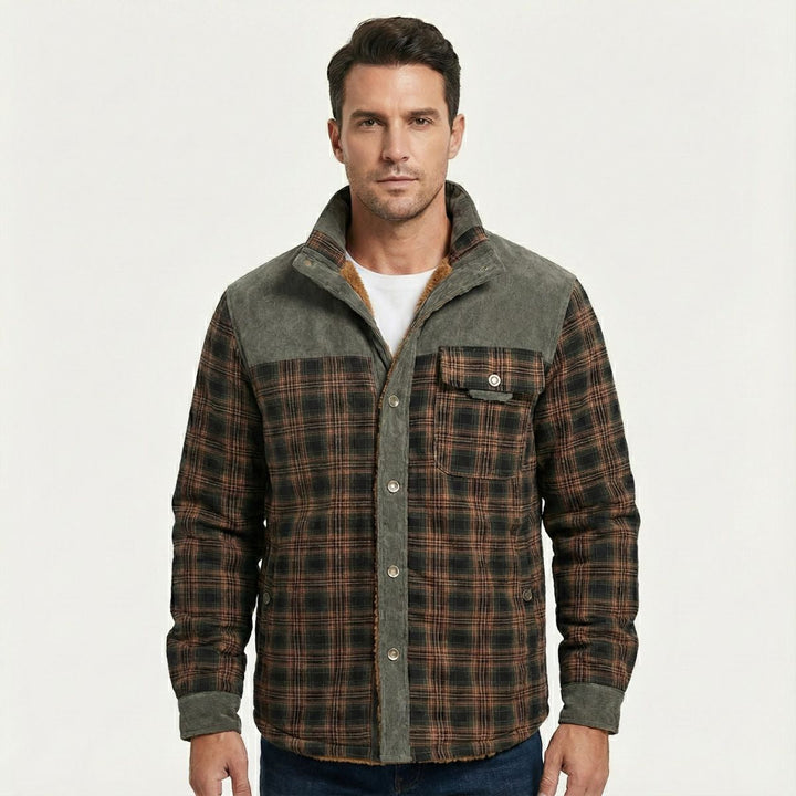 Freja Andersen | Herre varm vinter Plaid Check jakke