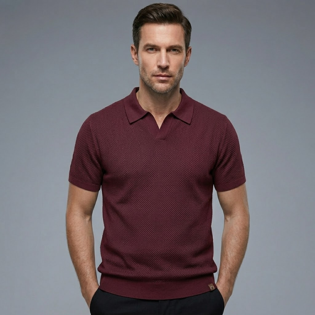 Freja Andersen | Herre strik poloshirt