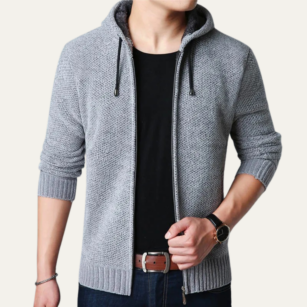 Freja Andersen | Herre afslappet strik Zip Up Hoodie jakke