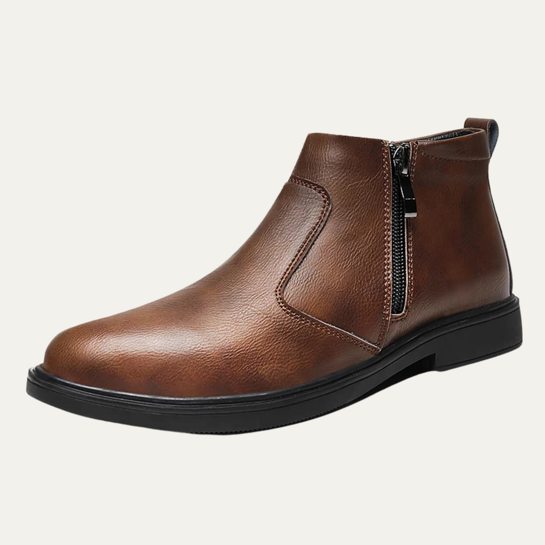 Freja Andersen | Herre afslappet Side Zip læder Ankle støvler