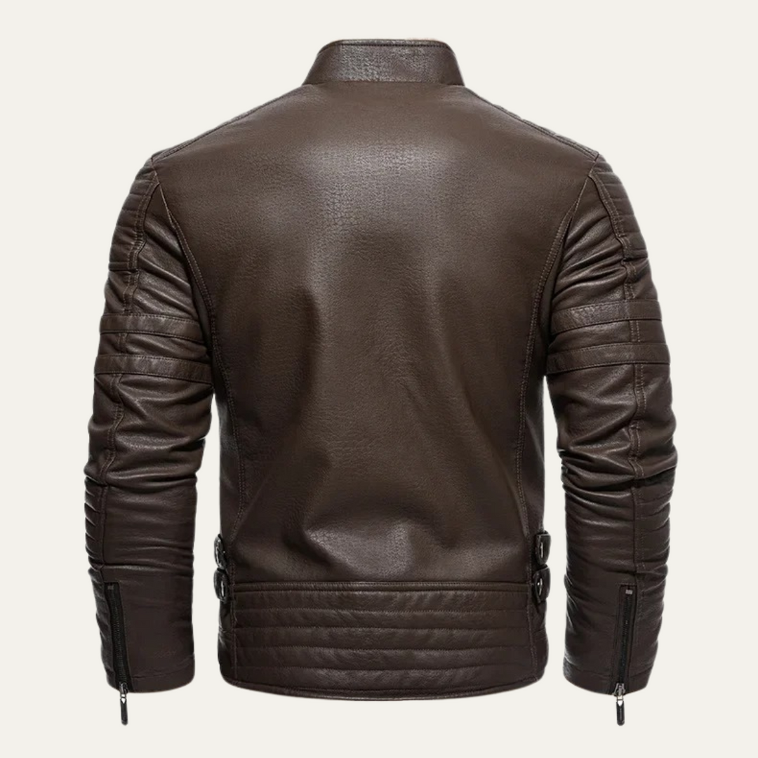 Freja Andersen | Herre vintage Shearling Lined læder jakke