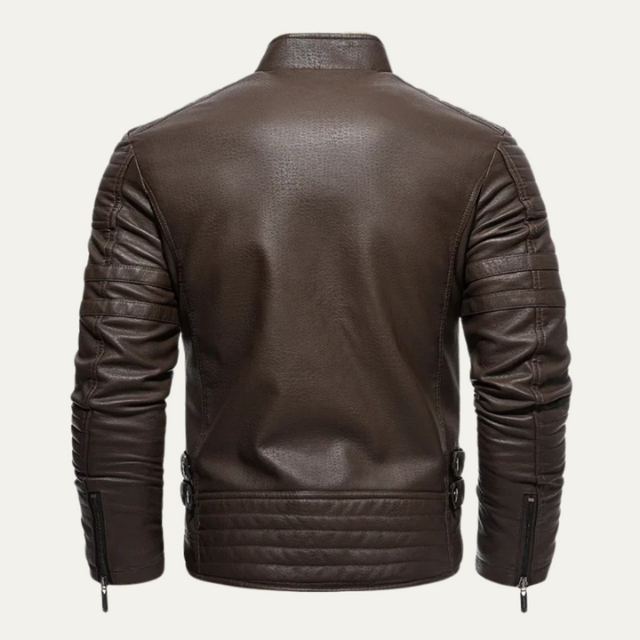 Freja Andersen | Herre vintage Shearling Lined læder jakke