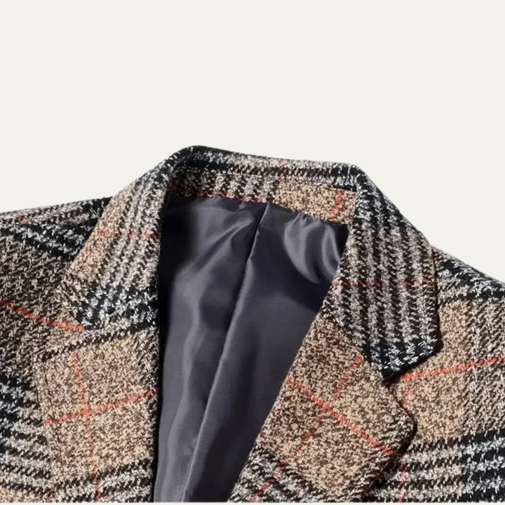 Freja Andersen | Herre slim fit Check Plaid tweed blazersæt