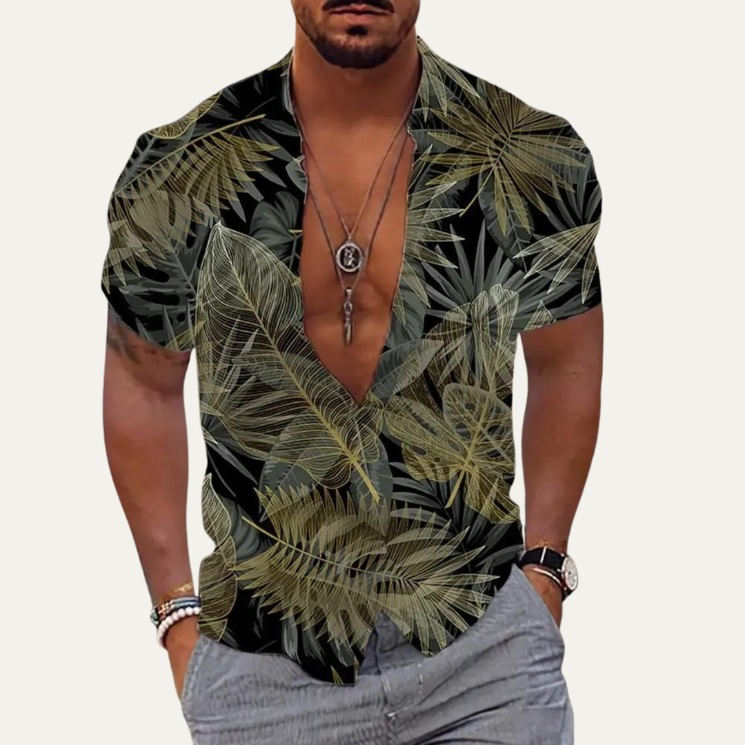 Freja Andersen | Herre let Tropical Coconut mønster Hawaiian Beach skjorte