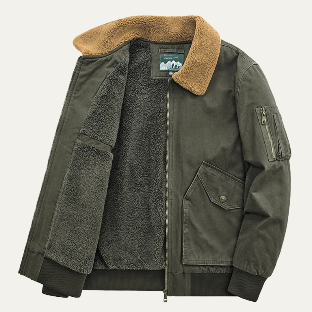 Freja Andersen | Herre varm sherpa Lined bomberjakke