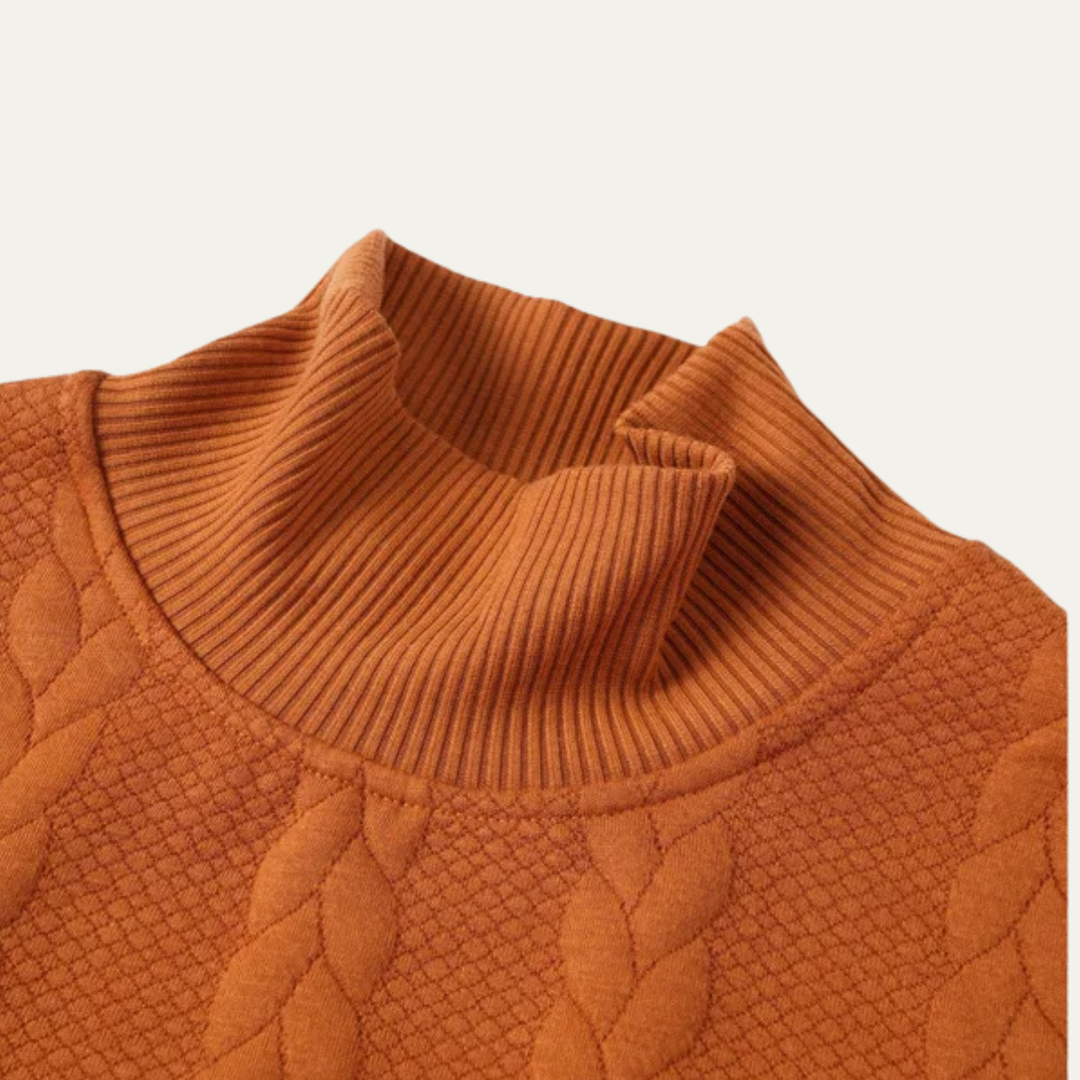 Paestum | Herre varm Ribbed kabelstrik rullekrave trøje