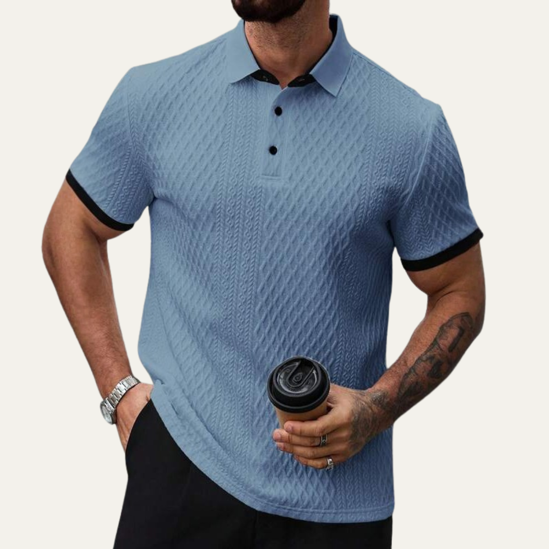 Brookside Park herre klassisk tekstureret poloshirt med Contrast krave
