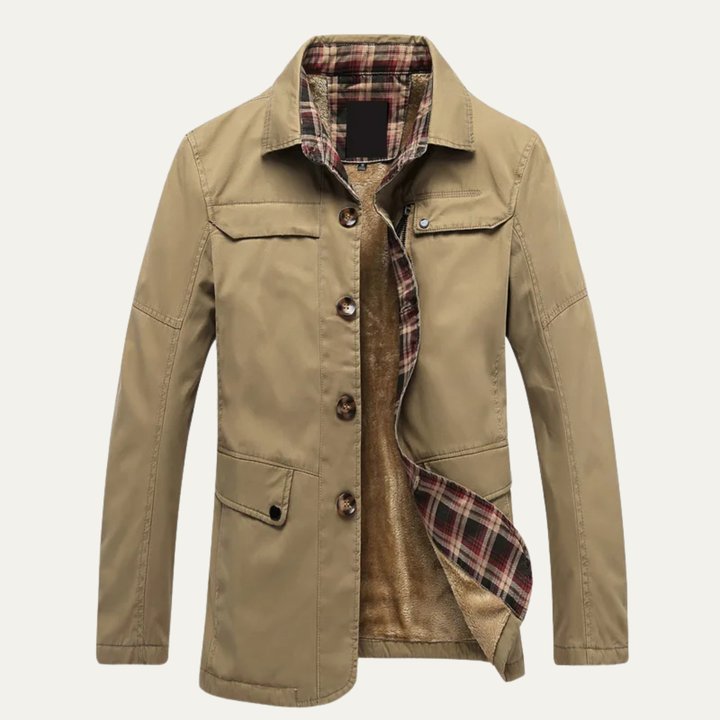 Freja Andersen | Herre fleeceforet jakke med varm Plaid Lining