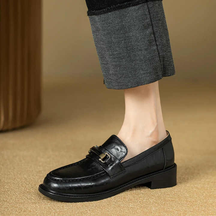 Montepulciano | Herre klassisk Slip On læder loafers med Metal Buckle